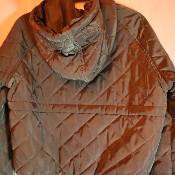 Angel Kiss Army Green Puffer Jacket With Hoodie - Picture 5 of 6